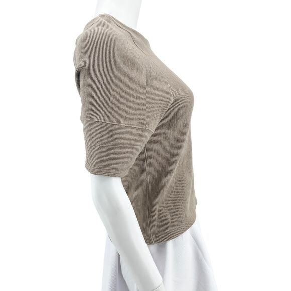 Madewell Womens XXS Ottoman Jacquard Button-Back Top Brown - Picture 9 of 9